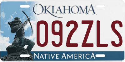 OK license plate 092ZLS