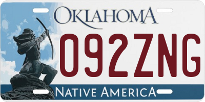 OK license plate 092ZNG