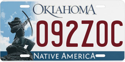 OK license plate 092ZOC