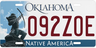 OK license plate 092ZOE