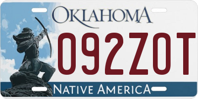 OK license plate 092ZOT