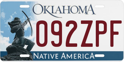 OK license plate 092ZPF