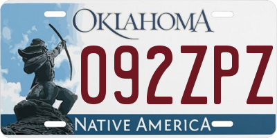 OK license plate 092ZPZ