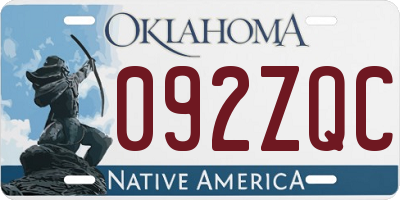 OK license plate 092ZQC