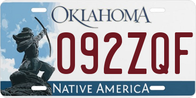 OK license plate 092ZQF