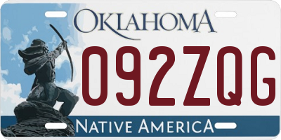 OK license plate 092ZQG