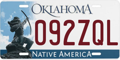OK license plate 092ZQL