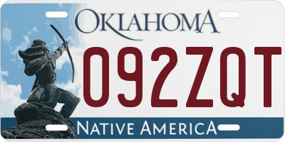 OK license plate 092ZQT