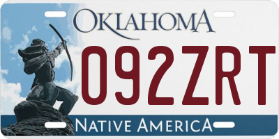 OK license plate 092ZRT