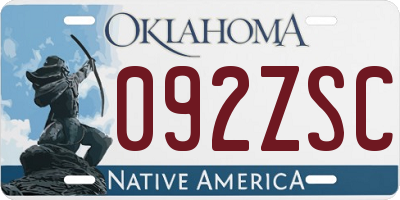 OK license plate 092ZSC