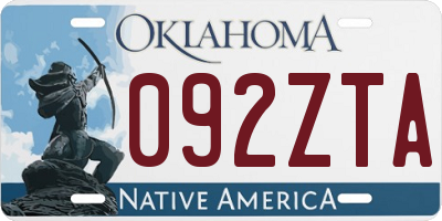 OK license plate 092ZTA