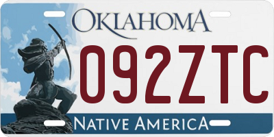 OK license plate 092ZTC