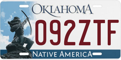 OK license plate 092ZTF