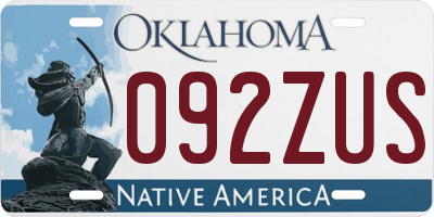 OK license plate 092ZUS