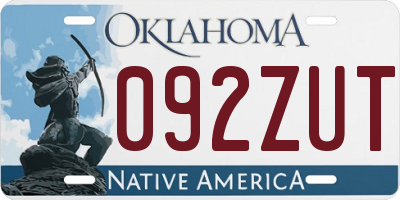 OK license plate 092ZUT