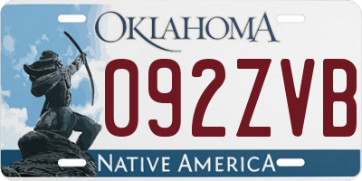 OK license plate 092ZVB