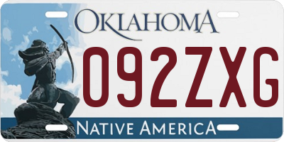OK license plate 092ZXG