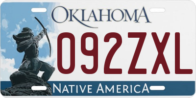 OK license plate 092ZXL