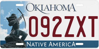 OK license plate 092ZXT