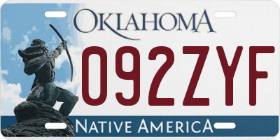 OK license plate 092ZYF