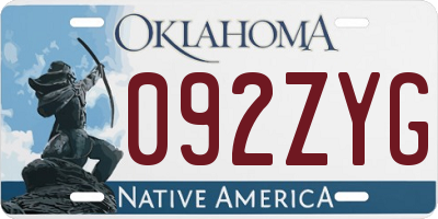 OK license plate 092ZYG