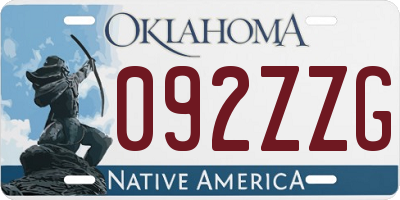 OK license plate 092ZZG