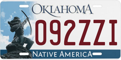 OK license plate 092ZZI