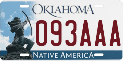 OK license plate 093AAA