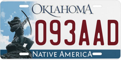 OK license plate 093AAD