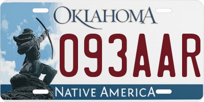 OK license plate 093AAR