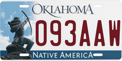 OK license plate 093AAW