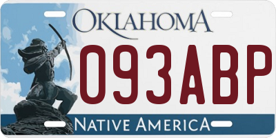 OK license plate 093ABP