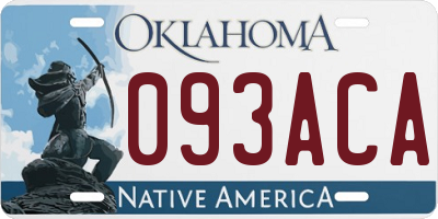 OK license plate 093ACA