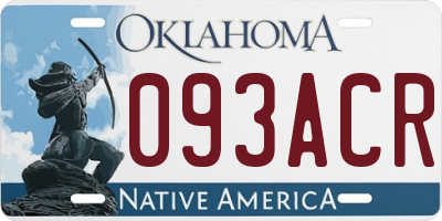 OK license plate 093ACR