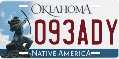 OK license plate 093ADY
