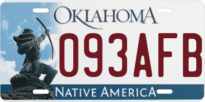 OK license plate 093AFB