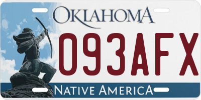 OK license plate 093AFX