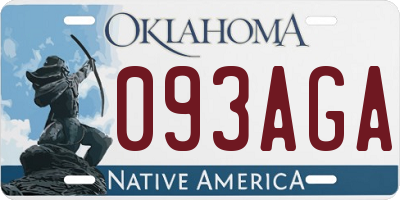 OK license plate 093AGA