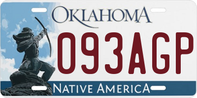 OK license plate 093AGP