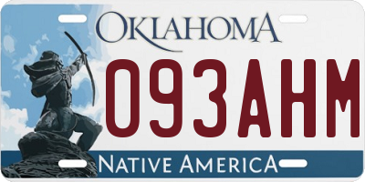 OK license plate 093AHM