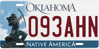 OK license plate 093AHN