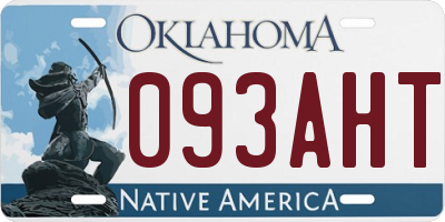 OK license plate 093AHT