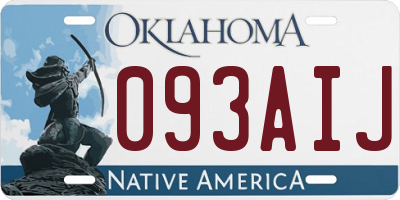 OK license plate 093AIJ