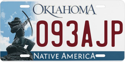OK license plate 093AJP