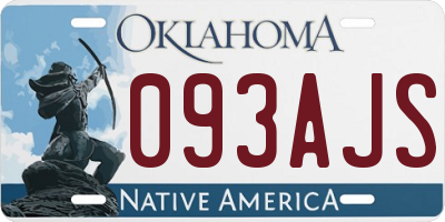 OK license plate 093AJS