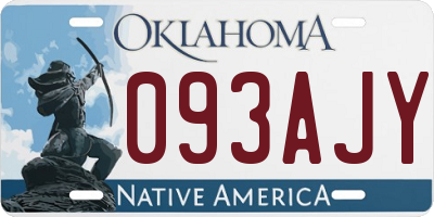 OK license plate 093AJY