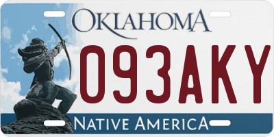 OK license plate 093AKY