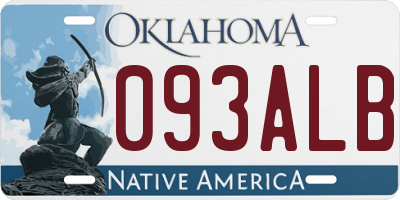 OK license plate 093ALB