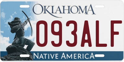 OK license plate 093ALF