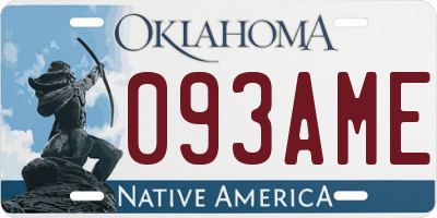 OK license plate 093AME